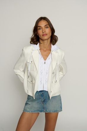Central Park West Womens Ponte Suiting Blazer in White at Nordstrom, Size X-Small