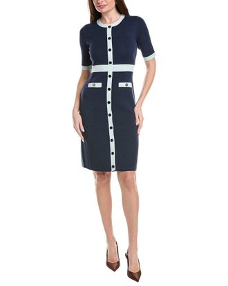 St. John Flat Back Rib Stand Alone Sweaterdress