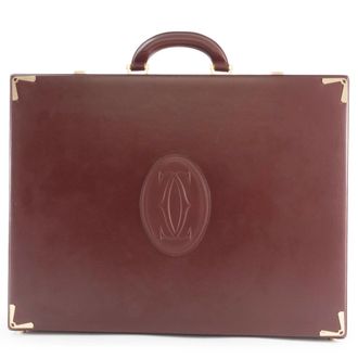 Cartier Bordeaux Leather Attach&eacute; Case (Pre-Owned)