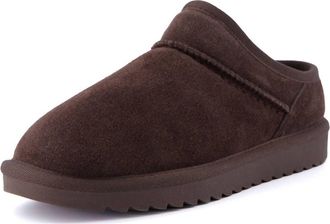 Cushionaire Womens Hilo 2 Premium Suede Slip-On House Slippers In Chocolate