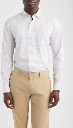 Johnnie-O Bluffton Everyday Performance Pin Pane Button-Up Shirt in Punch at Nordstrom, Size Xx-Large