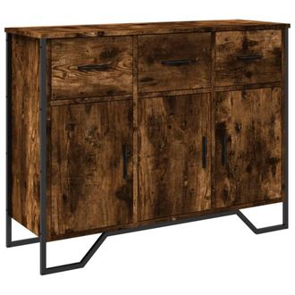 Berkfield Home Sideboard Smoked Oak 97x32.5x74.5 cm Engineered Wood in Brown