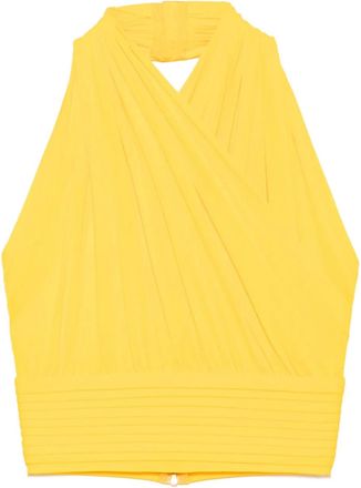 Herve Leroux Top met hoge hals - Geel
