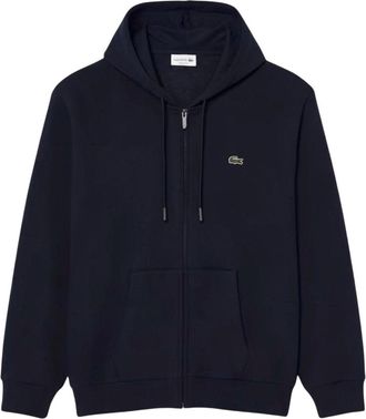 Lacoste Mens Blue Embroidered Zip-Up Hoodie