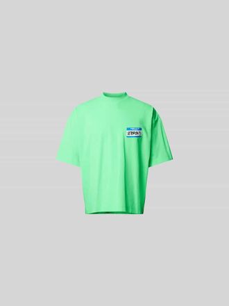 VETEMENTS Loose Fit T-Shirt aus reiner Baumwolle in Neon Gruen, Gr&ouml;&szlig;e M
