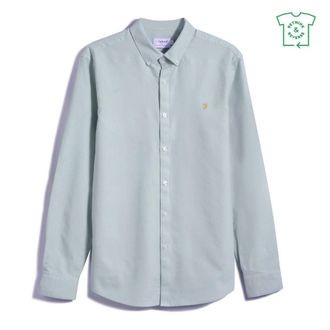 Farah Vintage Oxford-overhemd met lange mouwen en knoopsluiting voor heren (Jade)