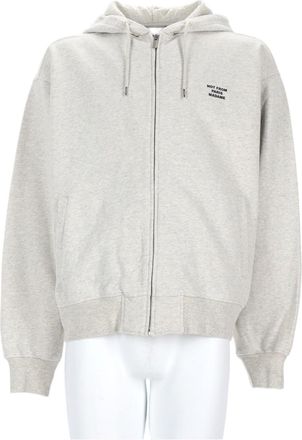 Dr&ocirc;le de Monsieur Minimalist Drawstring Zip-Up Cotton Hoodie
