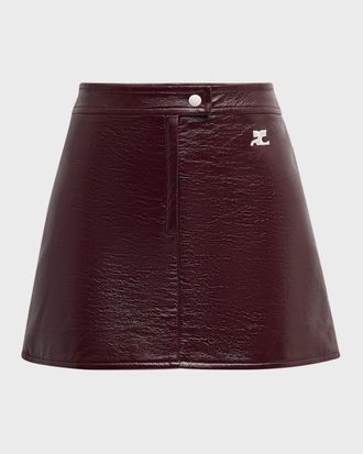 Courr&egrave;ges Reedition Vinyl Mini Skirt