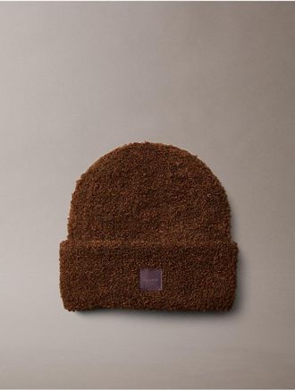 Calvin Klein Womens Boucle Cuff Hat - Brown