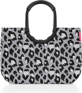 Reisenthel Einkaufskorb REISENTHEL loopshopper L Frame Leo Nero, Damen, grau (grau, schwarz), Polyester, Einkaufsk&ouml;rbe Einkaufskorb