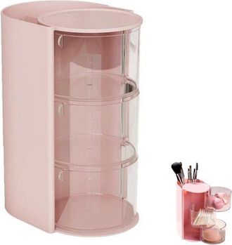 OEM Organizador De Accesorios Para El Cabello, 1 Pieza, Con 3 Niveles, Para Collares, Pendientes, Pulseras, Anillos, Brochas De Maquillaje, Rosa