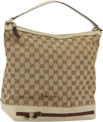 Gucci Pre-owned Canvas Schoudertas - Dames - Vintage Schoudertas - Beige - ONE Size - Vintage
