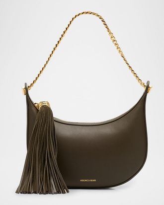 Veronica Beard Fortune Small Tassel Leather Shoulder Bag