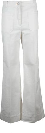 Victoria Beckham White Cotton Wide-Leg Jeans