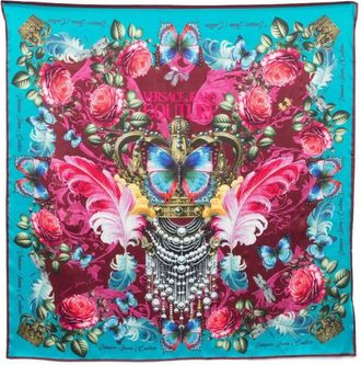 Versace Jeans Couture Ornate Silk Scarf With Design