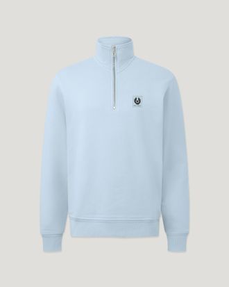 Belstaff Quarter Zip Sweatshirt Sky Blue Size 2XL