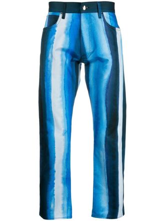 Marni Pantaloni con stampa Waterfall Stripe - Blu
