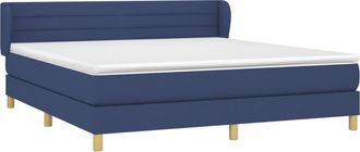 vidaXL Vidaxl - Cama Box Spring Con Colch&oacute;n Tela Azul 180x200 Cm