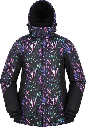 Mountain Warehouse Dawn Womens Ski Jacket - Snowproof, Warm Ladies Jacket, Fleece Lined Ski Coat, Adjustable Cuff, Hem & Hood - Ideal Ski Clothes In Winter Kaleidoscope 