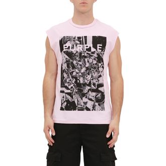 Purple Textured Jersey Graphic Tank in Pink at Nordstrom Rack, Size X-Large