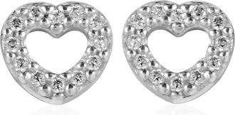 Pandora Sterling Silver Open Heart Stud Earrings
