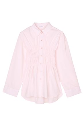 Cecilie Bahnsen Draped Ruffle Waist Cotton Shirt by Cecilie Bahnsen