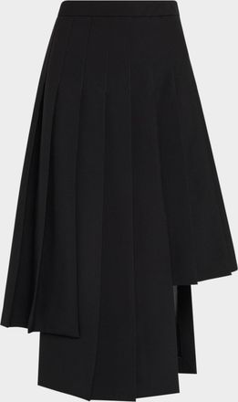 Michael Kors Asymmetric Pleated Midi Skirt