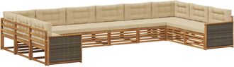 vidaXL Juegos De Sof&aacute;s 10 Uds. Madera De Acacia S&oacute;lida Vidaxl