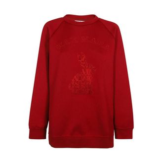 Max Mara Sweatshirts, female, Red, Size: XS Logo Detail Long Sleeve Sweatshirt