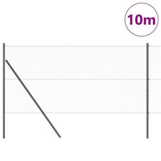 Berkfield Home Hexagon Fence Grey 1.4x10 m Steel