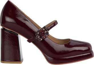Alma En Pena Schoen met brede hak - Dames - Pumps - Rood - 38 EU - Schoenen