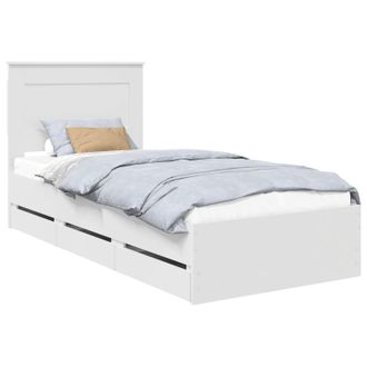 vidaXL Estructura De Cama Con Caj&oacute;n 75 X 190 Cm Madera Ingenieril Vidaxl