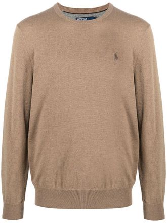 Polo Ralph Lauren Polo Pony-embroidered wool jumper - Brown