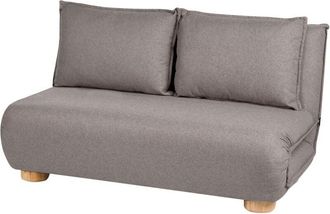 Beliani Sofa Bed 2 Seater ABISKO Faux Linen Dark Grey