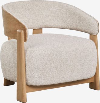 Sklum Pack De 2 Sillones En Madera De Roble Tapizados Olea Sklum