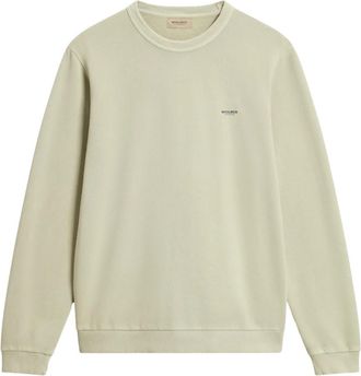 Woolrich Felpa girocollo - Heren - Sweatshirts - Groen - L - Katoen - Hoodies & sweatvesten