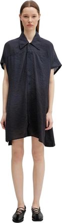 Yohji Yamamoto Korte Mouw Dip-Dye Utility Overshirt - Dames - Shirt Kleedjes - Zwart - M - Nylon - Kleedjes