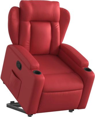 vidaXL Vidaxl - Sill&oacute;n Reclinable Elevable Cuero Artificial Rojo