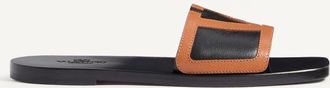 Valentino Garavani Sandalo Slide Viva Superstar In Nappa Uomo NERO/ROASTED PECAN 40.5