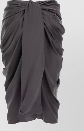 Chlo&eacute; silk midi skirt draped knot design