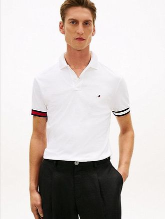 Tommy Hilfiger Slim Fit Interlock Knit Tipped Polo Shirt