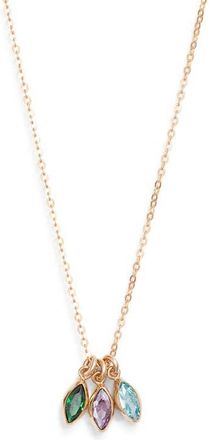 Set & Stones Marquise Multibirthstone Charm Necklace in Gold /3 Charms at Nordstrom