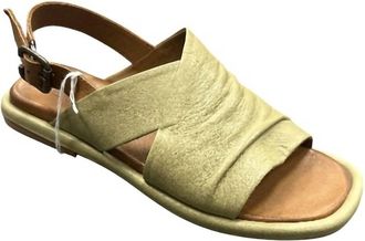 Bueno Womens Eliza Flat Sandal In Green
