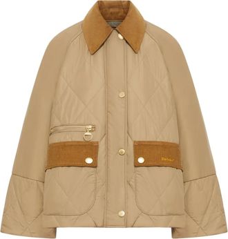 Barbour Martha jack met ribfluwelen kraag - Bruin