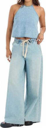 Daze Cabana Drawstring Wide Leg Jeans In Charmed