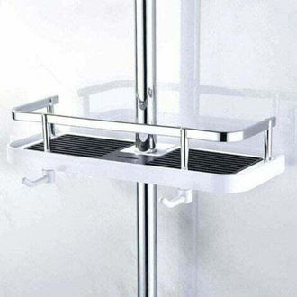 Elle Cesta De Ducha Ajustable Para Montaje En Pared, Cesta De Almacenamiento Para Ba&ntilde;o Y Cocina, Se Fija A La Tuber&iacute;a, Cesta De Ducha De Metal Resistente A