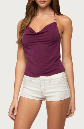 Edikted Turner Cowl Neck Open Back Camisole in Purple at Nordstrom, Size X-Small