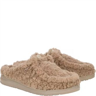 Hey Dude Womens Wendy Slip Sherpa Shoes In Timber Wolf