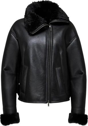 VSP Pia Shearling Jas - Dames - Jassen - Zwart - S - Leer - Jassen