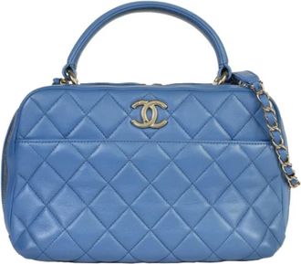 Chanel Pre-owned Vintage Suede Handbag - Dames - Vintage Handtas - Blauw - ONE Size - Su&egrave;de - Vintage
